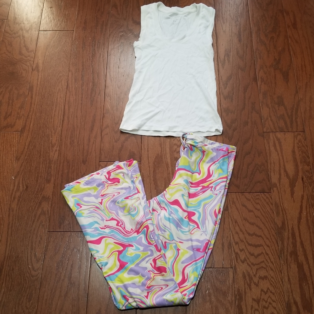 A New Day Top and Derek Heart Colorful Swirl Patterned Stretch Pants XS/S - Picture 2 of 5